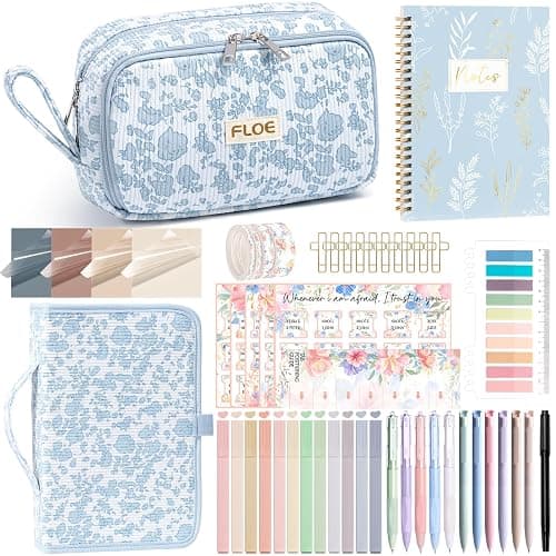 Bible Study Supplies Journaling Kit for Women with Bible Cover Case, Christmas Christian Gifts for Women, Bible Study Tools Accessories Set with Highlighters Pens, Pencil Case Notebook Annotation Kit - Image 1
