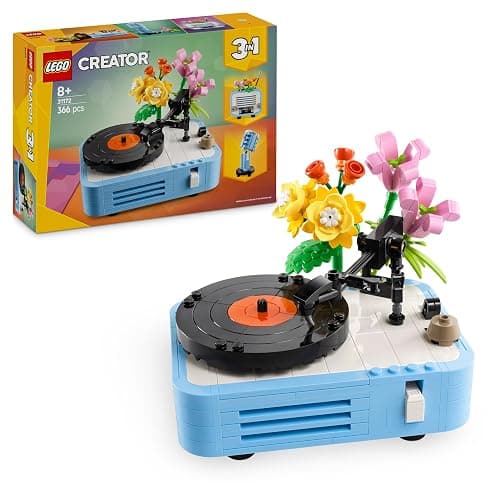 LEGO Creator 3-en-1 Le Tourne-Disque et Ses Fleurs - Jeu de Construction avec Plantes - Se transforme en Radio ou Micro - Jouet sur la Musique pour garçons ou Filles dès 8 Ans - Cadeau Original 31172 - Image 1