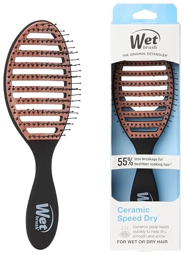 Wet Brush Ceramic Speed Dry Hair Brush, Black - Vented Design & Soft HeatFlex Bristles for Blow-Dry Safe Styling - Ergonomic Handle for Pain-Free Detangling - Hair Accessories for All Hair Types - Image 1