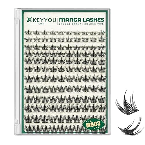 KEYYOU LASH Manga Lash Clusters 8-18mm Fairy Eyelash Clusters Natural DIY Lash Extension Wispy with Soft Thin Band(MG03) - Image 1