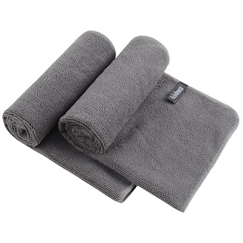 KinHwa 2er-Pack mikrofaser Handtuch (40 x 70 cm) – Weich, hochsaugfähig & schnell trocknend handtücher(Grau) - Image 1