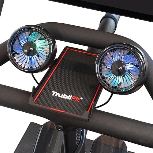 Dual Bike Fans with Phone Tray for Peloton Bike - All-Metal Phone Holder - No Batteries Required - Accessories for Peloton Bike - Compatible with Cross Training Bike - Image 1