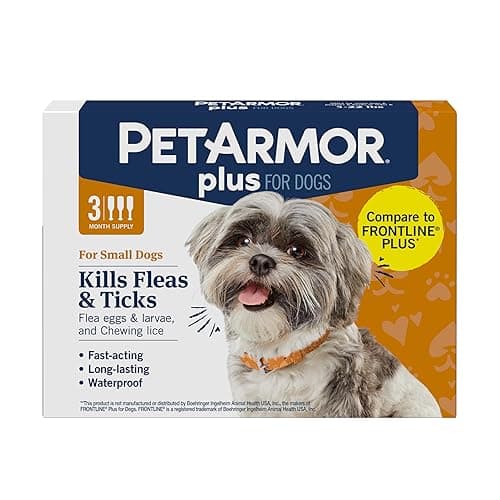 PetArmor Plus Flea and Tick Prevention for Dogs, Small Dog Flea and Tick Treatment, 3 Doses, Waterproof Topical, Fast Acting (5-22 lbs) - Image 1