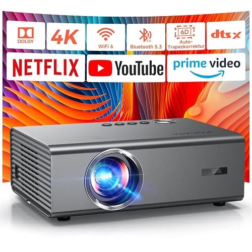 4K Smart Beamer mit integrierter Netflix-App, Kinoähnlichem Sound & HDR | KOGATA Auto-Fokus, 6D Keystone, WiFi 6 & Bluetooth | Heimkino Projektor für Garten & Streaming ohne TV-Stick - Image 1