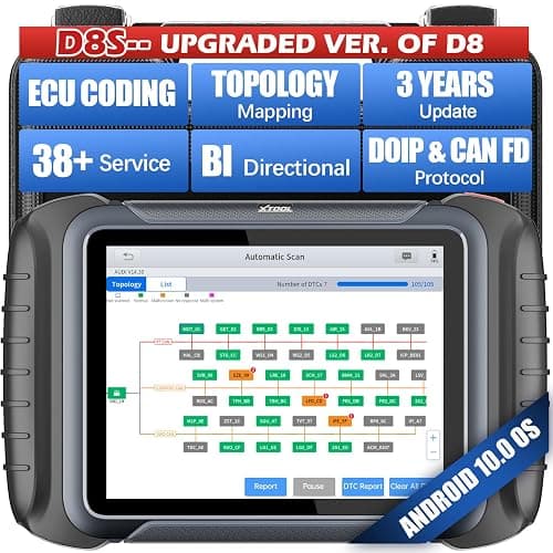 XTOOL D8S Bidirectional Scan Tool 2025 Upgraded Ver. of D8 Scanner, OBD2 Scanner Diagnostic Tool, Topology Mapping, ECU C0ding, 42+ Resets, FCA, CAN FD&DoIP, All System Scanner for Car, 3-Year Update - Image 1