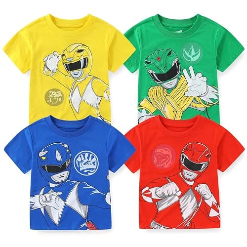 Power Rangers Boys 4 Pack Short Sleeve T-Shirt for Little Kids - Image 1