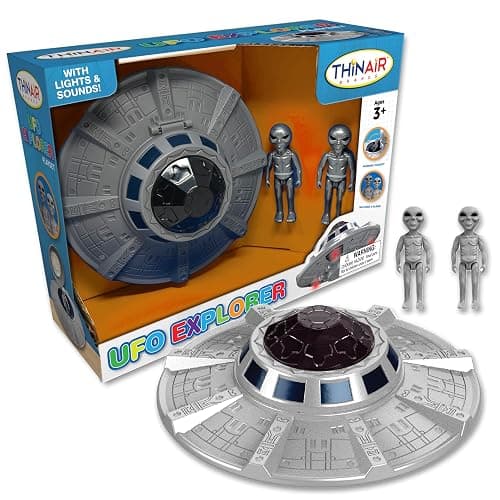 Nature Bound UFO Spaceship Space Toy, Kids Spaceship Playset with Two Aliens, Lights & Sounds, Educational STEM Adventure, 1:18 Figure - Image 1