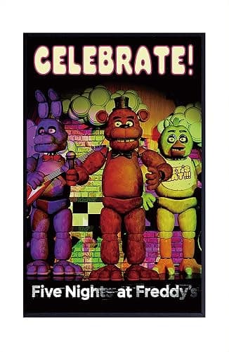 FatCat Wall Graphics Five Nights at Freddy's Wall Poster - Unframed Matte 12 x 18 inch (30cm x 46cm) - Red, Yellow, Blue Cartoon - Bedroom, Living Room - Image 1