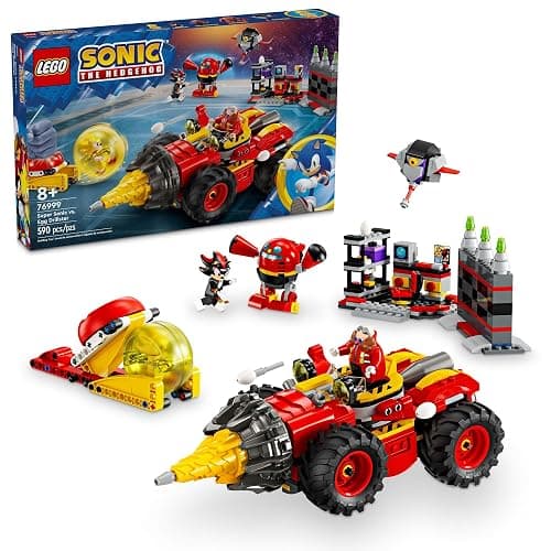LEGO Sonic The Hedgehog: Super Sonic vs. Egg Drillster Gaming Toy with Shadow and Dr. Eggman, Toy Building Set for Boys and Girls Ages 8 and Up, 76999 - Image 1