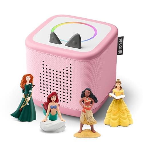 Toniebox 2 Audio Player Disney Princess Bundle for Kids 3+ with Ariel, Moana, Merida, and Belle - Cloud Pink - Image 1