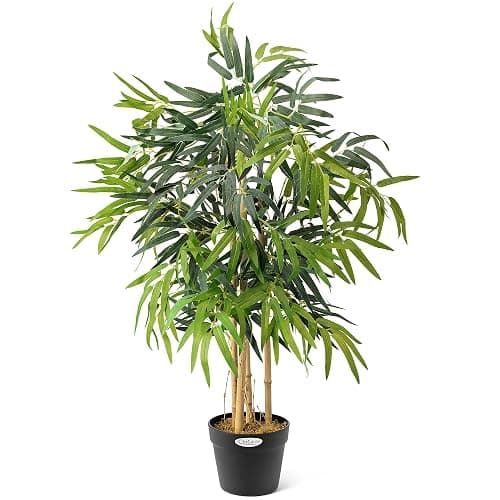 Artificial Bamboo Plant In Pot, Large 3ft 4ft 5ft Tall Indoor Decoration, Realistic Lush Green Leaves, Home Office Restaurant, Christow - Image 1