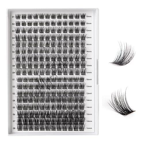Lash Clusters 204 Pcs Individual Lashes Clusters Eyelash Extensions False Eyelashes DIY Lash Extension Kit Reusable False Eyelashes Natural Look Mix 10-16mm C D-Curl(DM20+DM23) - Image 1