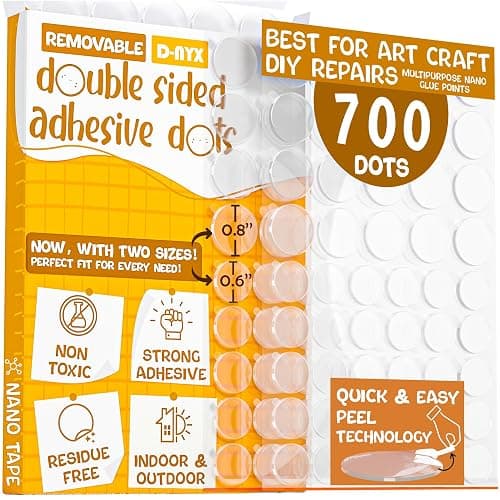 Double Sided Tape Sticky Dot Stickers 280, 350, 450, 550 or 700 Pack Removable Putty No Trace Clear Sticky Tack Waterproof Small Stickers for Festival Decoration Picture (700 Sticky Dots) - Image 1