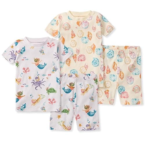 Burt's Bees Baby Unisex Pajamas, Short Sleeve Tee and Shorts 2-Piece PJ Set, 100% Organic Cotton - Image 1