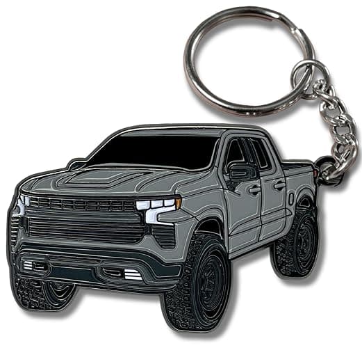 FOUR WHEEL BEAST Metal Keychain Compatible with chevy silverado 1500 Accessories and others Toy Truck Gifts Men Key Fob - Image 1