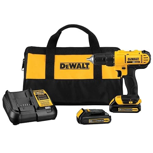 DEWALT 20V Max Cordless Drill Driver Set, 2 Speed, High Performance Motor, Includes 2 XR 1.3Ah Li-Ion Batteries, Charger and Contractor Bag (DCD771C2) - Image 1