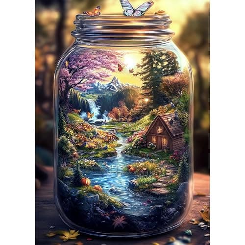 Yunlus Jigsaw Puzzles for Adults 1000 Pieces Impossible Puzzle 28 x 20 inch | Hard Difficult Challenging Puzzles for Adults 1000pc Puzzles World in Bottle Nature's Dream Jigsaw Puzzles 1000 Piecess - Image 1