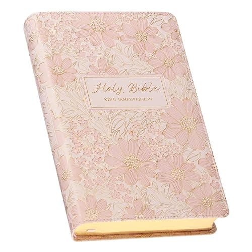 KJV Holy Bible, Deluxe Gift Bible with Thumb Tabs, Ribbon Marker, King James Version, Faux Leather, Pink - Image 1