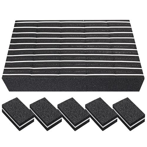 Nail Buffers (50 Pack), mini Buffer Block Nail File for Acrylic Nails and Natural Nails, 100/180 Grit Nail Buffer Block Bulk Buffing Blocks for Nail Buff Professional Manicure File Blocks Set Black - Image 1
