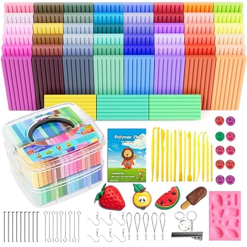 Polymer Clay 51 Colors, CiaraQ Modeling Clay for Kids, Oven Bake Clay with Sculpting Tools, Non Toxic, Ideal for Sculpture, Crafting, DIY Projects. (Assorted Colors, 0.7oz/Colors) - Image 1