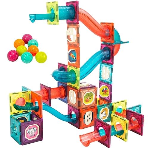 LTKFFFdp Magnetic Building Blocks STEM Educational Toys for Kids Ages 4-12, Ball Track and 3D Stacking Construction Set - Image 1