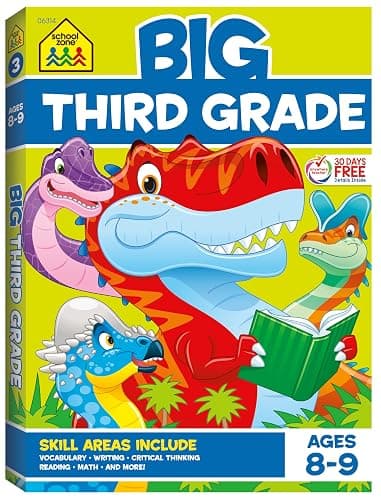 School Zone Big Third Grade Workbook: 320 Pages, 3rd Grade, Reading, Writing, Math, Science, History, Social Science, Critical Thinking, Ages 8-9 - Image 1