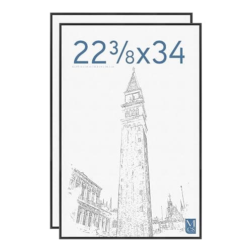 MCS Original Poster Frame 22.375x34 Black Lightweight Vertical & Horizontal Wall Hanging Large Picture Frame for Posters, Art Prints & Gallery Wall (2-Pack) - Image 1