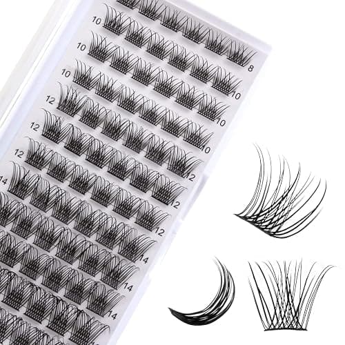 Lashes Cluster 72 Pcs Individual Lashes D Curl 8-16 mm Length, DIY Eyelash Extension False Lashes Soft Fluffy Cluster Eyelas (MIX-2) - Image 1