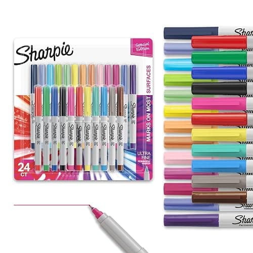 Sharpie Color Burst Permanent Marker Set, Ultra-Fine Tip Markers, Assorted Colors, 24 Count - Writing, Drawing, Artist, School, Teacher Supplies - Image 1