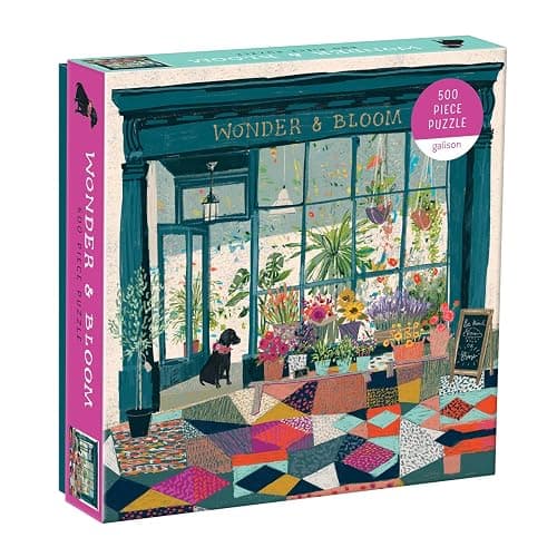 Galison Wonder & Bloom Puzzle, 500 Pieces, 20”x20” – Brightly Colored Scene of a Welcoming Local Plant Shop – Challenging, Perfect for Family Fun, Multicolor - Image 1