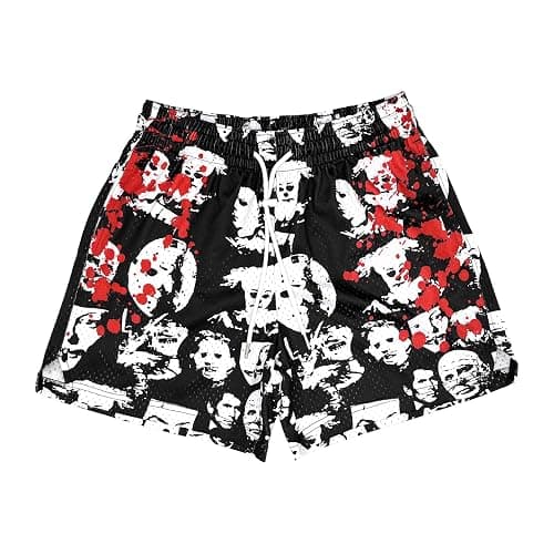 BOOMLEMON Mens Mesh Graphic Print Shorts Casual Workout Cool Shorts Gym Basketball Running Short Pants - Image 1