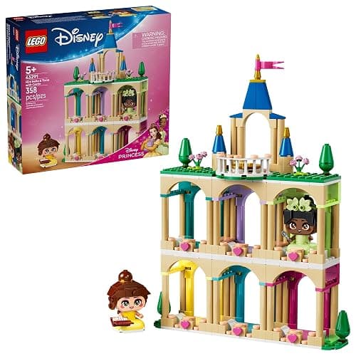 LEGO Disney Princess Mini Belle & Tiana with Castle Building Toy - Princess Toy Figures & Playset for Girls & Boys, Ages 5+ - Disney Gifts for Kids - 43291 - Image 1