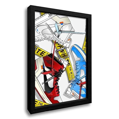 Hypebeast,AJ Shoe Poster Art Sports Themed Wall Art Boy Room, Hypebeast Shoe Poster, Shoe Shoe Box series Aesthetic Cool poster Teen Boy Men Room Dorm Bedroom wall decoration (Black Frame, 8" x 10") - Style6 - 10L" x 8W" - Image 1
