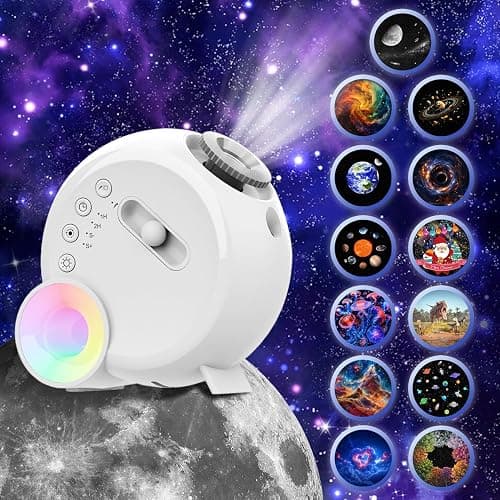 Ziddie Star Projector, Galaxy Light for Bedroom, Home Planetarium with Remote Control, Realistic Starry Night Ceiling Projector - White - White - Image 1