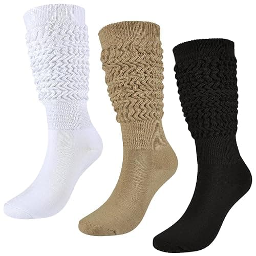 Slouch Socks Girls Cushioned Chunky Stacked Boot Socks Soft Knit Warm Long Athletic Knee High Sock Scrunch - Image 1