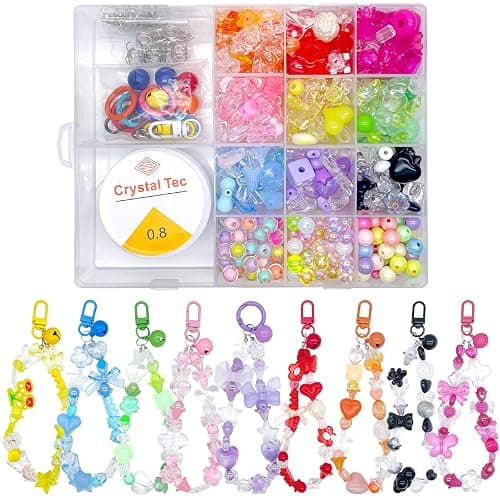 Xmada 750 PCS Acrylic Assorted Beads - Aesthetic Beads Cute Beads for Bracelets Making, Flower Star Butterfly Pastel Beads,Acrylic Beads, Assorted Beads for Jewelry Making (12COLOR-Acrylic-Bead) - Image 1