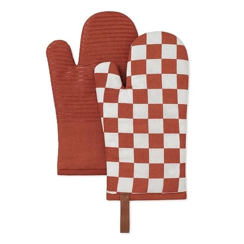 Folkulture Oven Mitts Heat Resistant 12"x 5.5" or Silicone Oven Mitts, 100% Cotton Oven Mits/Glove Set or Cute Mitts, Kitchen Oven Mitt Set, Silicon Oven Gloves Heat Resistant, Kitchen Cooking Gloves - Image 1