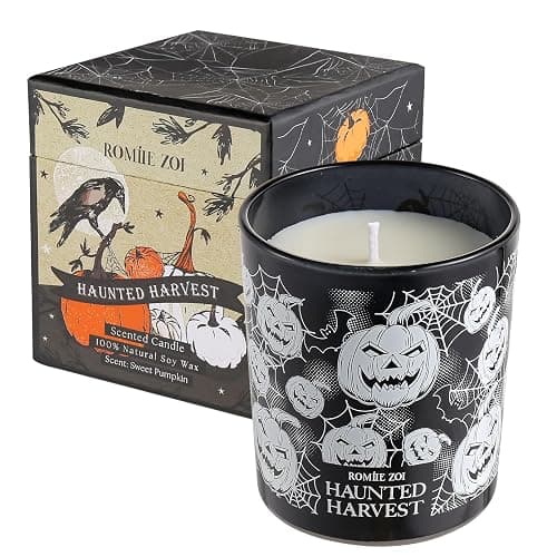 ROMIIE ZOI Scented Candle - Haunted Harvest Halloween - 6oz Soy Wax Candle for Autumn, Gift for Her/Him - Haunted Harvest Halloween - Image 1