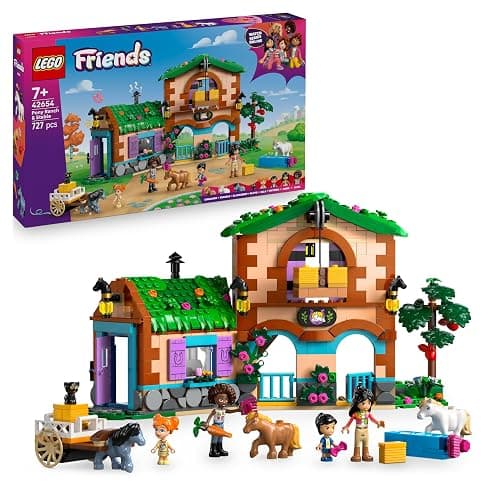 LEGO Friends Pony Ranch & Stable Toy - incl. 3 Horse Animal Figures, 4 Mini Dolls and a Cat, plus fun Accessories - Creative Gift for 7+ Year Old Girls - 42654 - Image 1