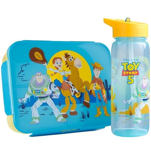 Get Trend Disney Toy Story Kids Lunch Box & Waterbottle Set, 3 Compartment Bento Box & Water Bottle with Straw, BPA-Free Dishwasher-Safe Lunch Kit for School, Travel, Gifts for Girls (Multi Toy Story) - Image 1