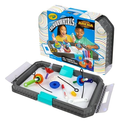 Crayola Colourwhirls Battle Arena Art Game, DIY Gyro Spin Art Toy, 4 Battling Spinning Top Toys, Birthday, Holiday for Kids, Ages 6+ - Image 1