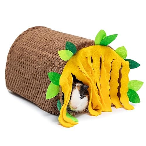 Guinea Pig Tunnel House - Small Animal Hideout Tube Cage House for Hamster Rat Mice Parrot Chinchilla Hedgehog Flying Squirrel - Playing Sleeping Resting Fleece Warm Bed Plush Nest Habitats - Image 1