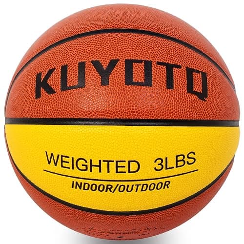 KUYOTQ 3LBS/3.3LBS/2.2LBS Weighted Heavy Training Basketball 29.5/28.5" in and Outdoor Improving Handling Dribbling Passing Rebounding Skill Composite Size 7/6 Weighted Training Basketball Equipment - Image 1