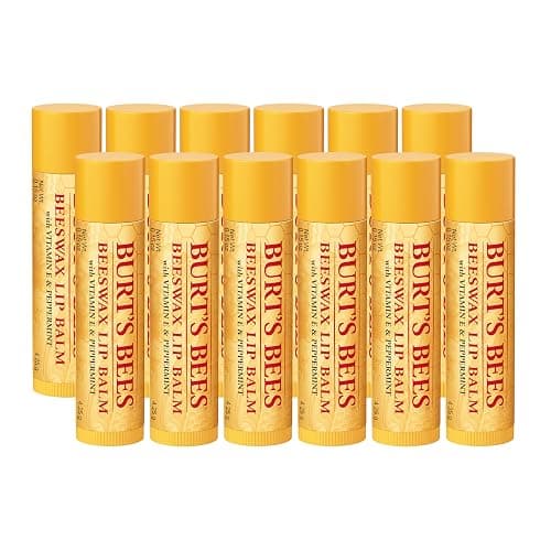 Burt's Bees Lip Balm - Original Beeswax 12 Count Pack in Bulk, Lip Moisturizer With Responsibly Sourced Beeswax, Tint-Free, Natural Origin Conditioning Treatment, 12 Tubes, 0.15 oz - Image 1