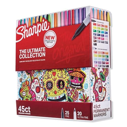 Sharpie Permanent Markers Ultimate Collection Ultra Fine And Fine Tip Markers Great For Teacher And Classroom Supplies Art Supplies Bulk Marker Set Assorted Colors 45 Count - Image 1