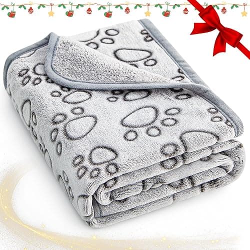 Stuffed® Premium Soft Dog Blanket Washable, 40"x32" Cat Blanket for Indoor Cats Large Medium Small Dog Puppy Essentials (Grey) - Image 1