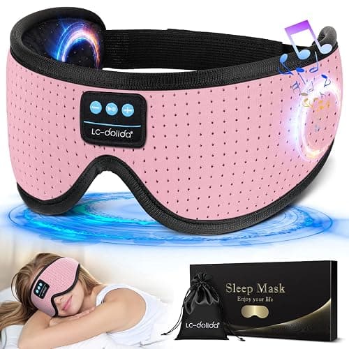 LC-dolida Sleep Headphones, White Noise Bluetooth Sleep Mask 3D Wireless Eye Mask Sleeping with Timing, Sleep Mask with Bluetooth Headphones for Side Sleepers Travel Yoga - Image 1