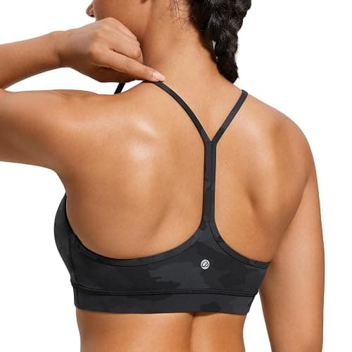 CRZ YOGA Butterluxe Y Back Sports Bras for Women - Padded Racerback Low Impact Spaghetti Thin Strap Workout Yoga Top - Image 1