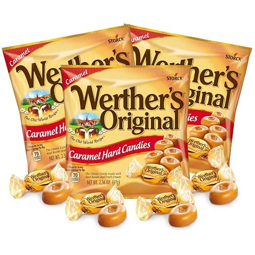 Sweetzo - Werther's Original Caramel Hard Candy, Individually Wrapped Shareable Bite Sized Candies, Office Jar Fillers, 2.36 Ounces (Pack of 3) - Image 1