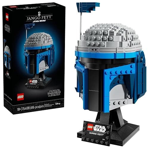 LEGO Star Wars Jango Fett Helmet - DIY Model Kit for Adults 18+ - Collectible Building Set - Room Decor Idea for Attack of The Clones Fans - Star Wars Gift Idea for Birthdays - 75408 - Image 1